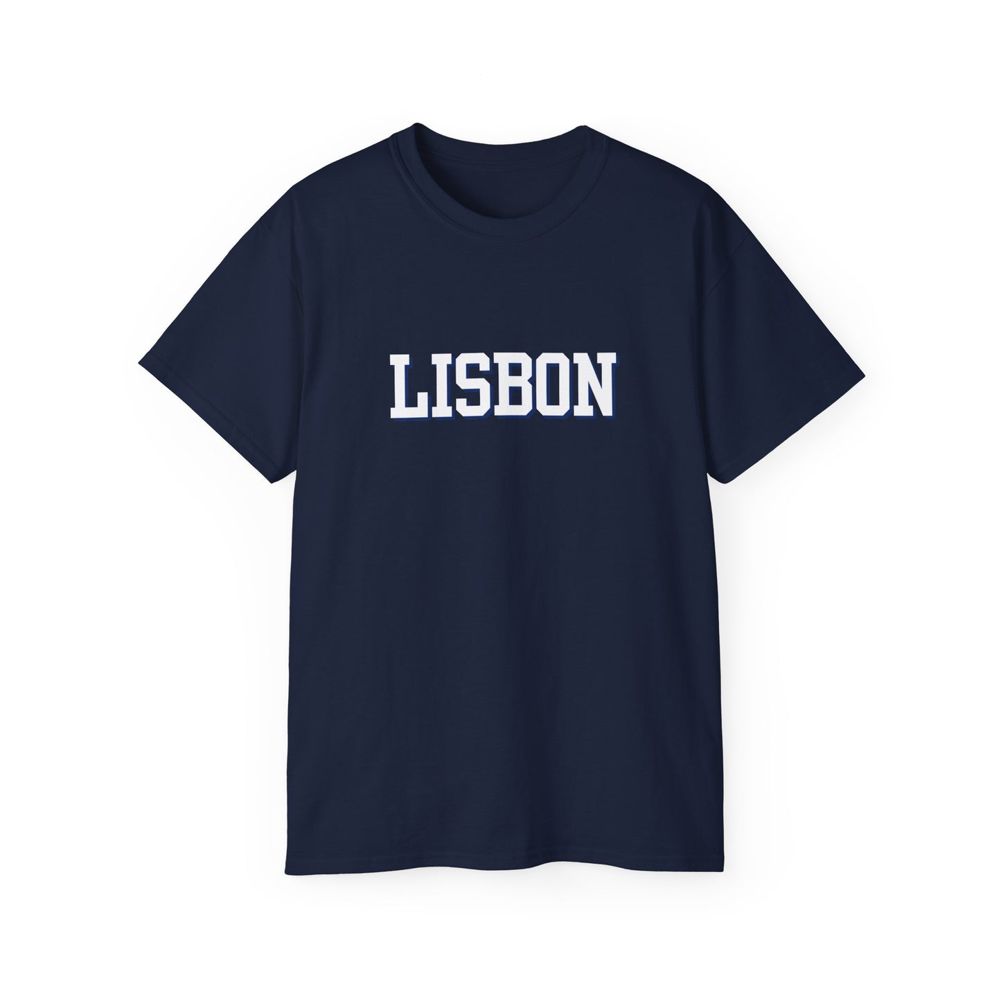 Lisbon Portugal T-Shirt - Bold Block Letter Travel Tee