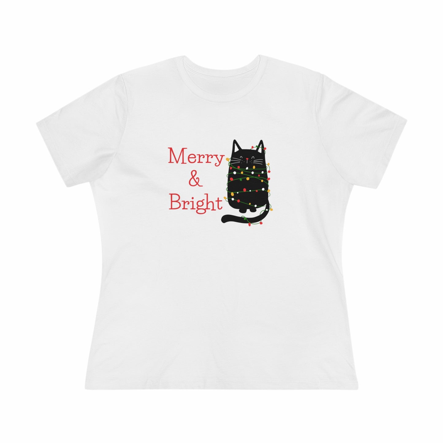 Merry & Bright Cat - Women's Holiday T-Shirt