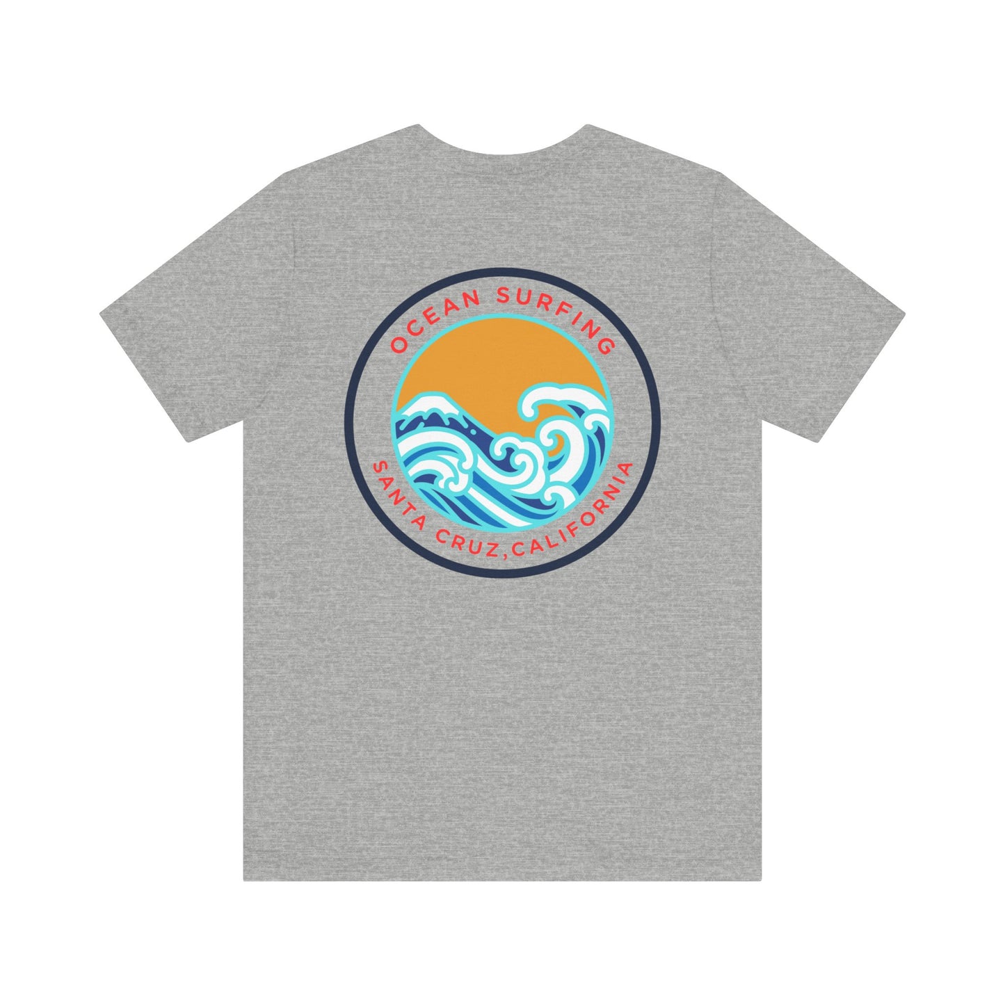 Santa Cruz Surfing Unisex T-Shirt - Ocean Wave Back Print