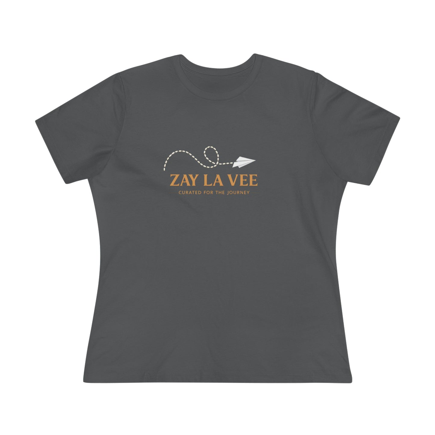 Zay La Vee signature paper-plane logo women's t-shirt, view 4