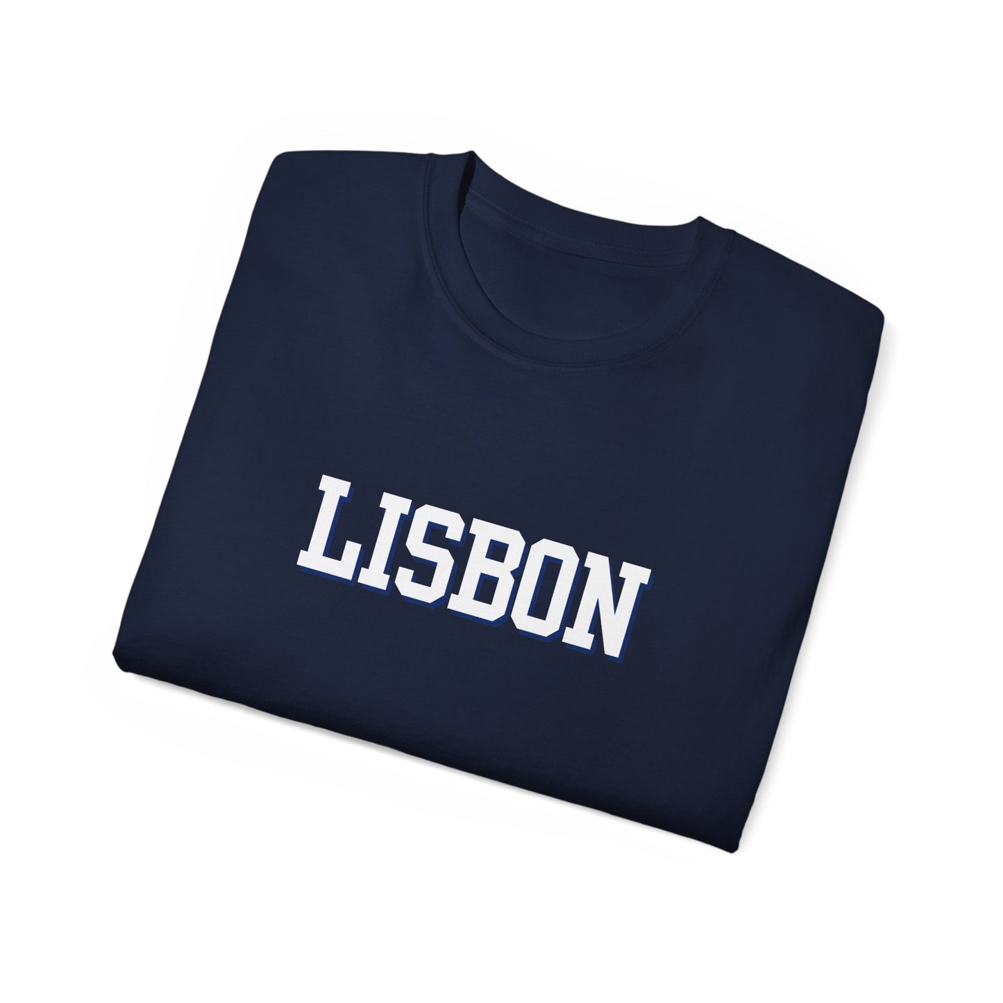 Lisbon Portugal T-Shirt - Block Letter Unisex Tee