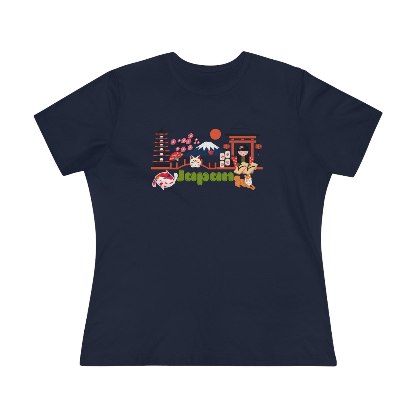 Tokyo Japan Mt Fuji Geisha- Women's T-Shirt