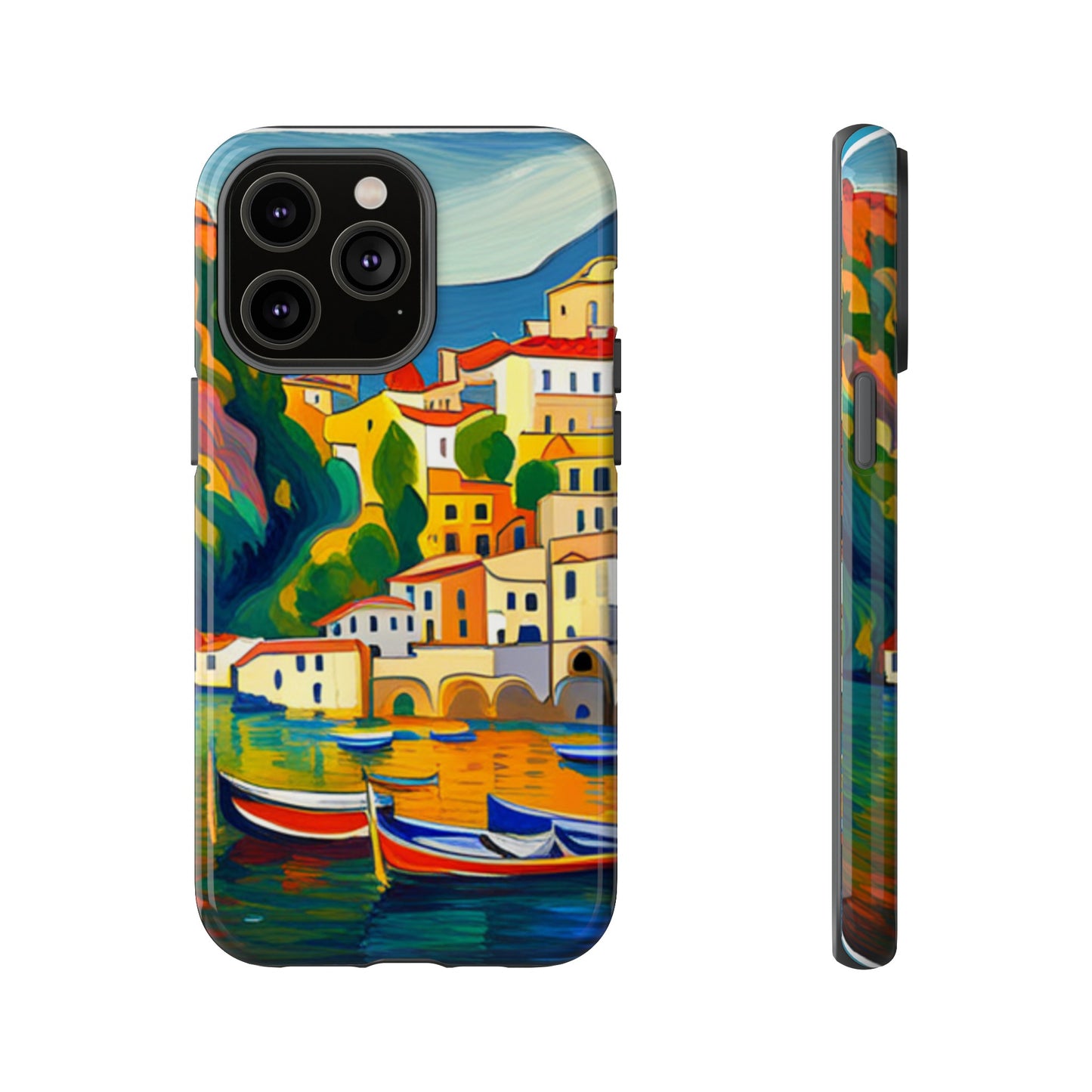 Italian Coastal Village Graphic- Tough Phone Case