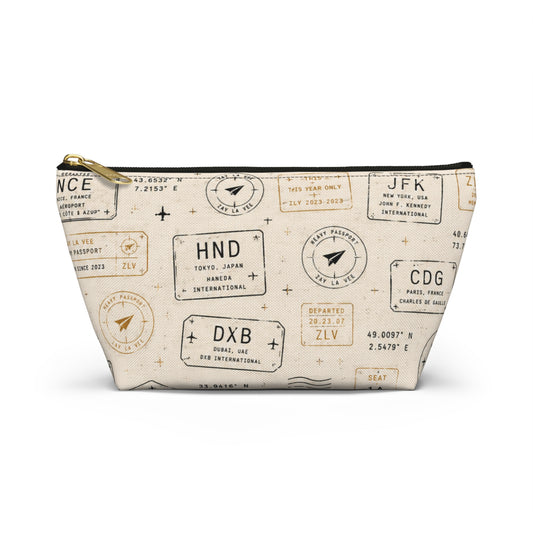 Passport Stamp Travel Pouch – T-Bottom Toiletry & Makeup Organizer