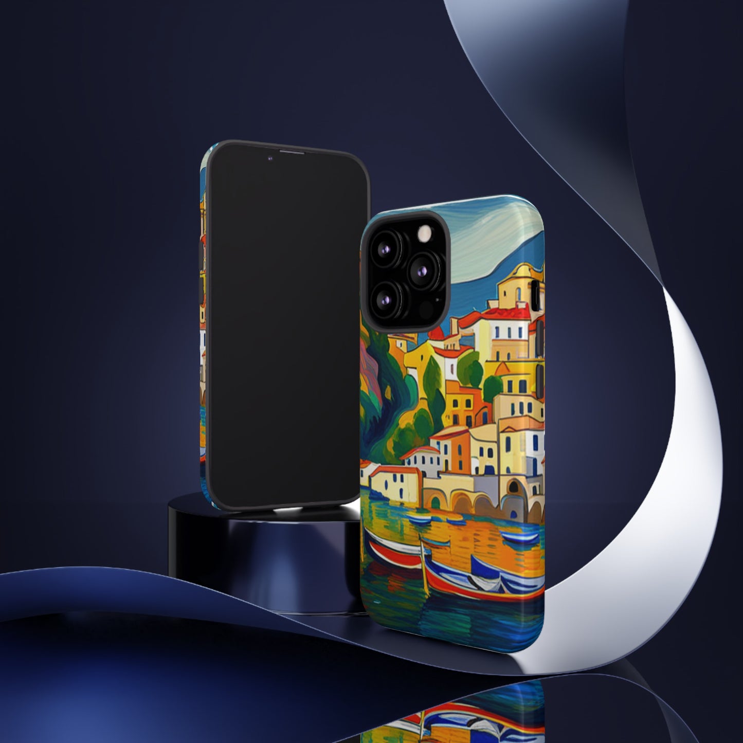 Italian Coastal Village Graphic- Tough Phone Case