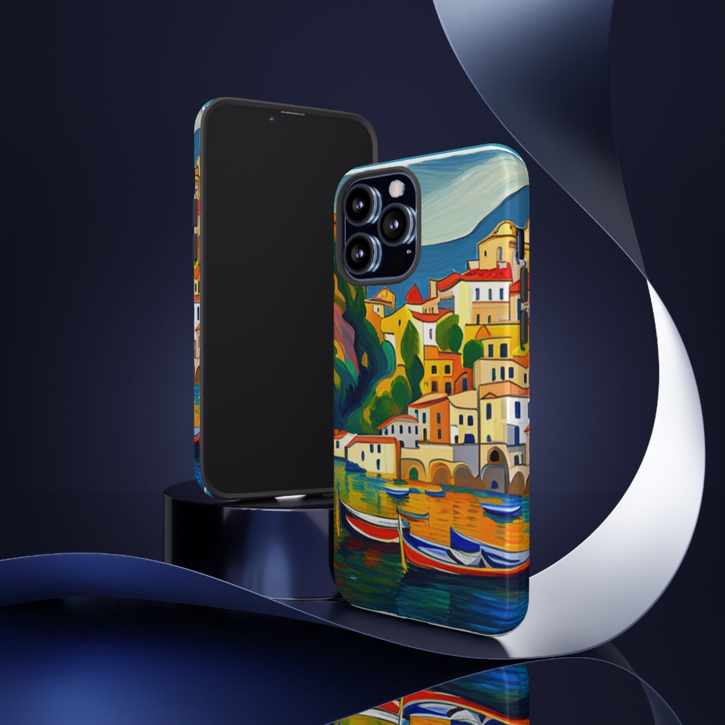 Italian Coastal Village Graphic- Tough Phone Case