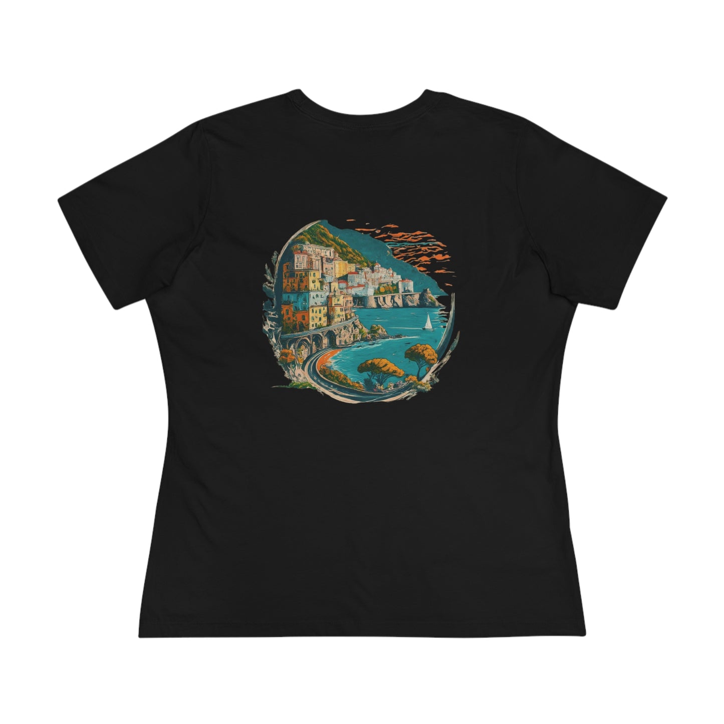 Italy Amalfi Coast- Women's T-Shirt (Back Print)