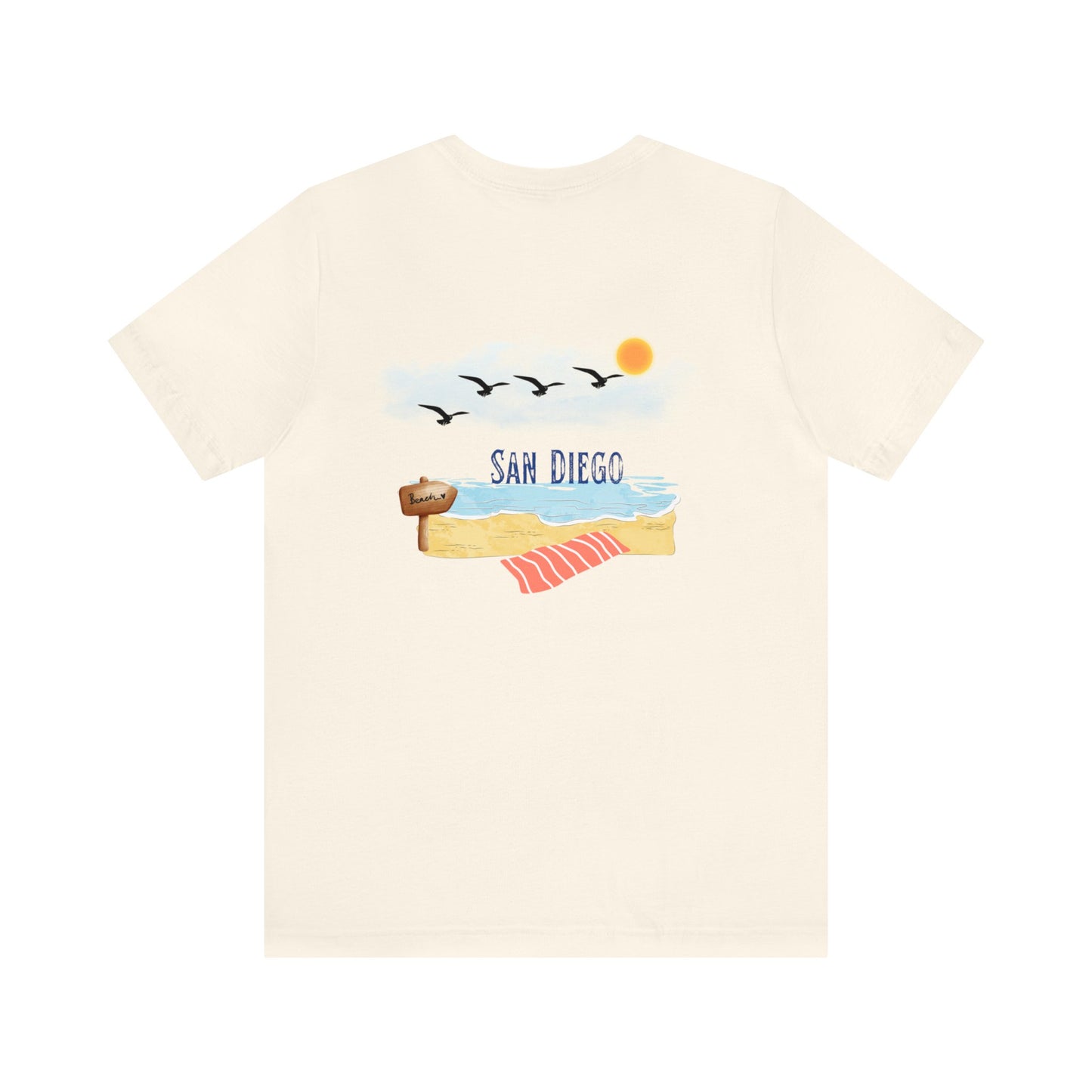 San Diego Beach- Unisex T-Shirt (Back Print)