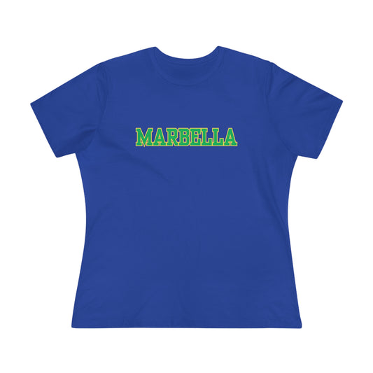 Spain Marbella Block Font- Women's T-Shirt