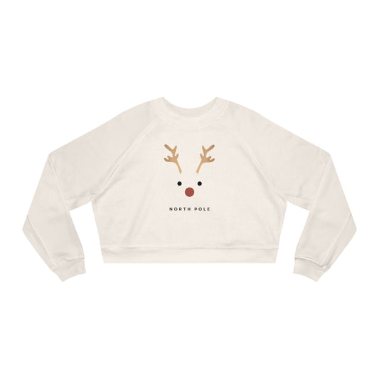 Rudolph North Pole-Women's Crop Sweatshirt