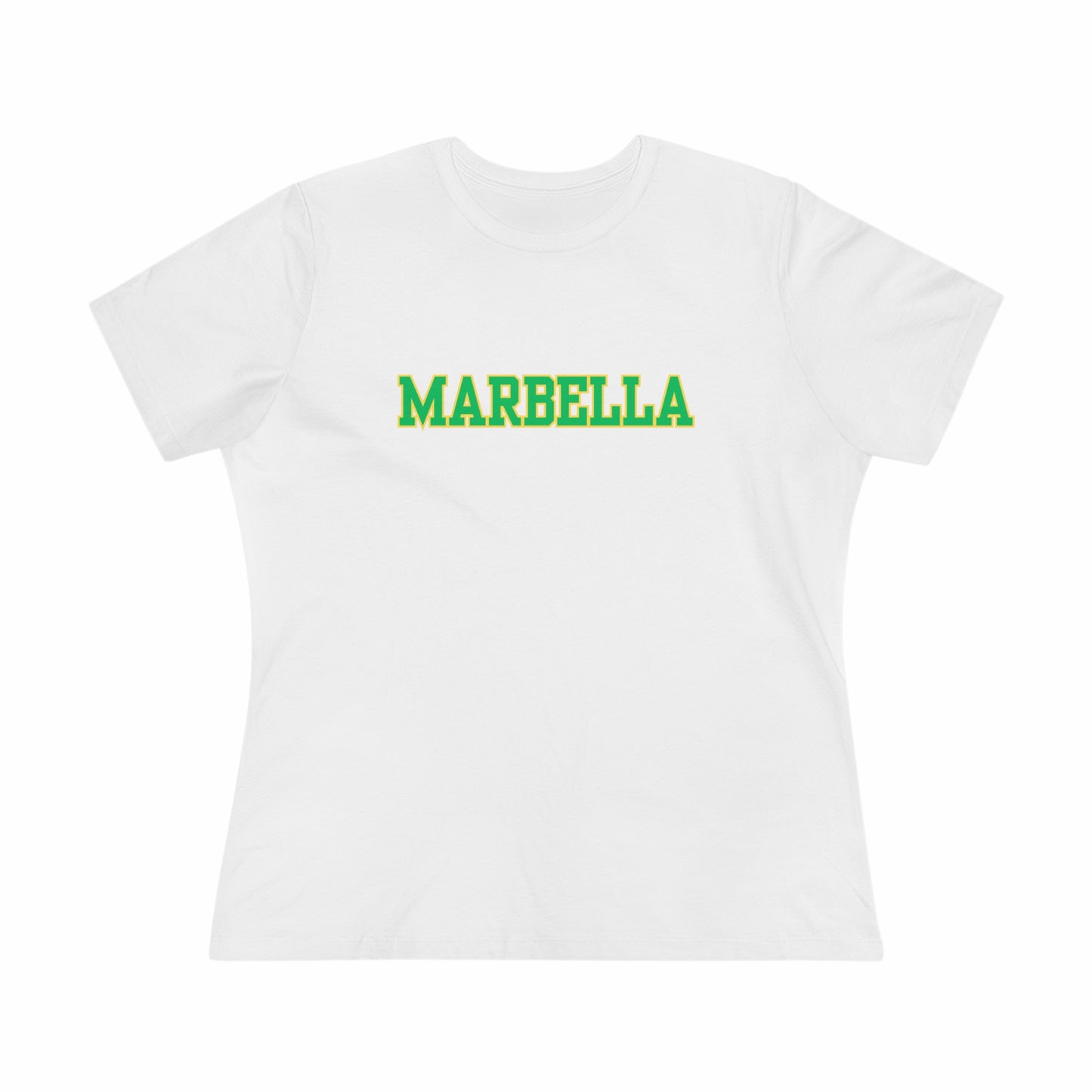 Spain Marbella Block Font- Women's T-Shirt