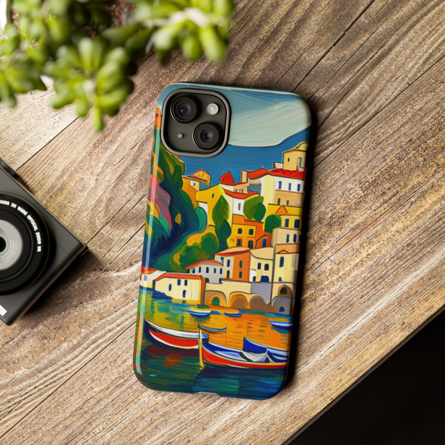 Italian Coastal Village Graphic- Tough Phone Case