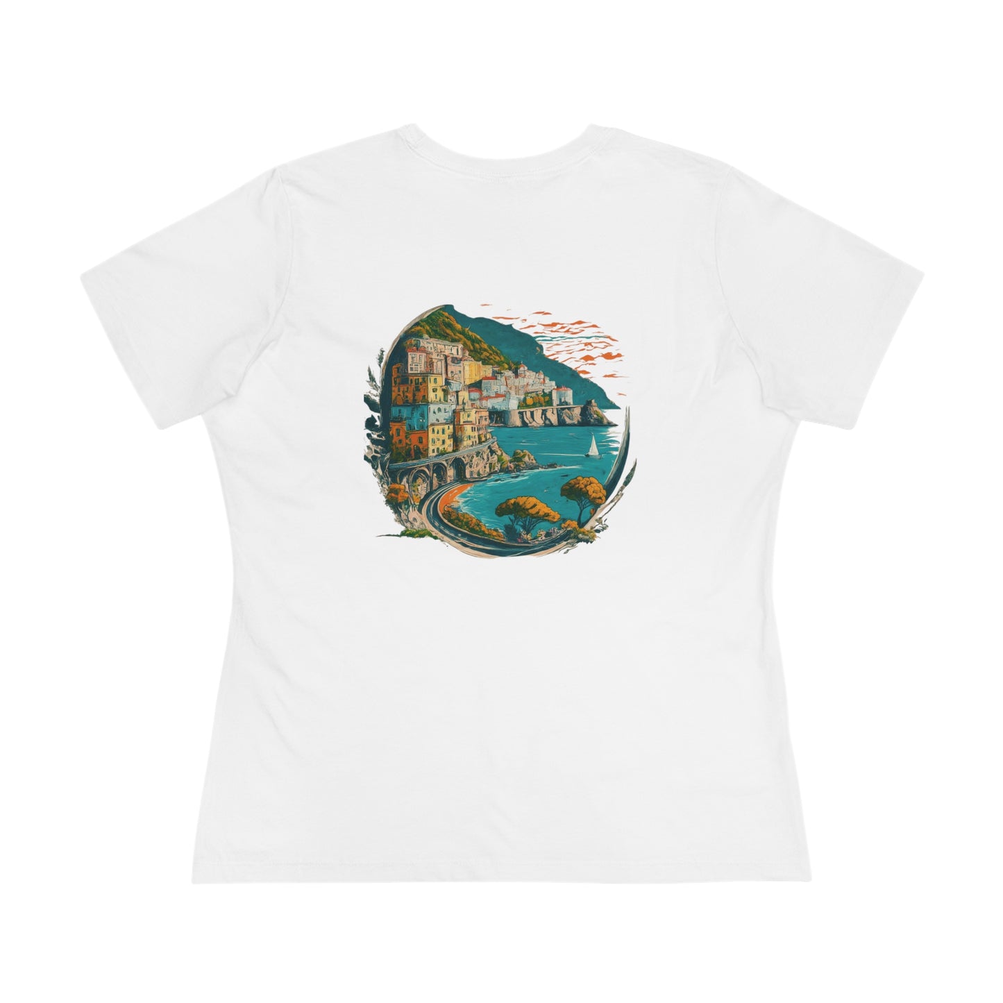 Italy Amalfi Coast- Women's T-Shirt (Back Print)