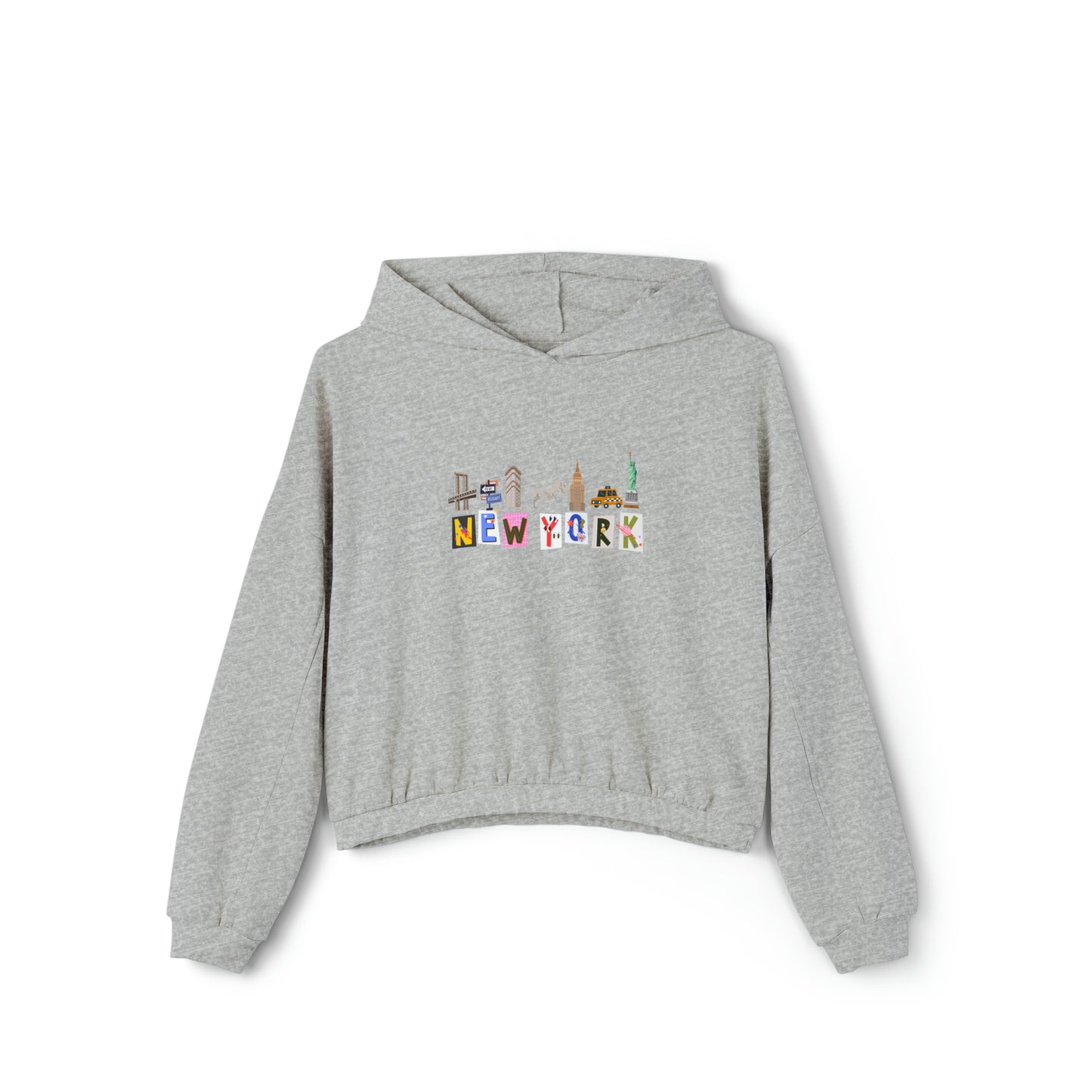 New York Iconic Symbols- Women's Cinched Hoodie