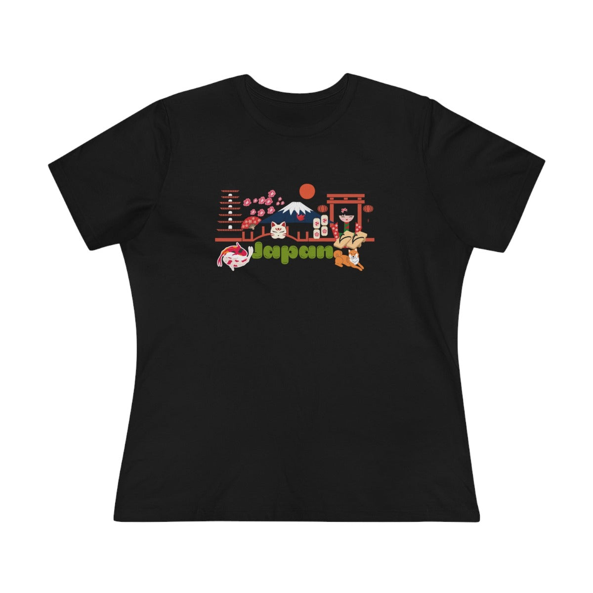 Tokyo Japan Mt Fuji Geisha- Women's T-Shirt