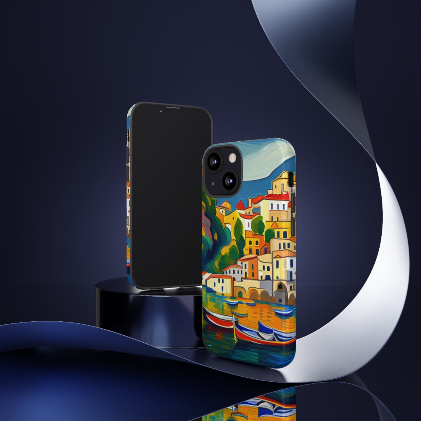 Italian Coastal Village Graphic- Tough Phone Case