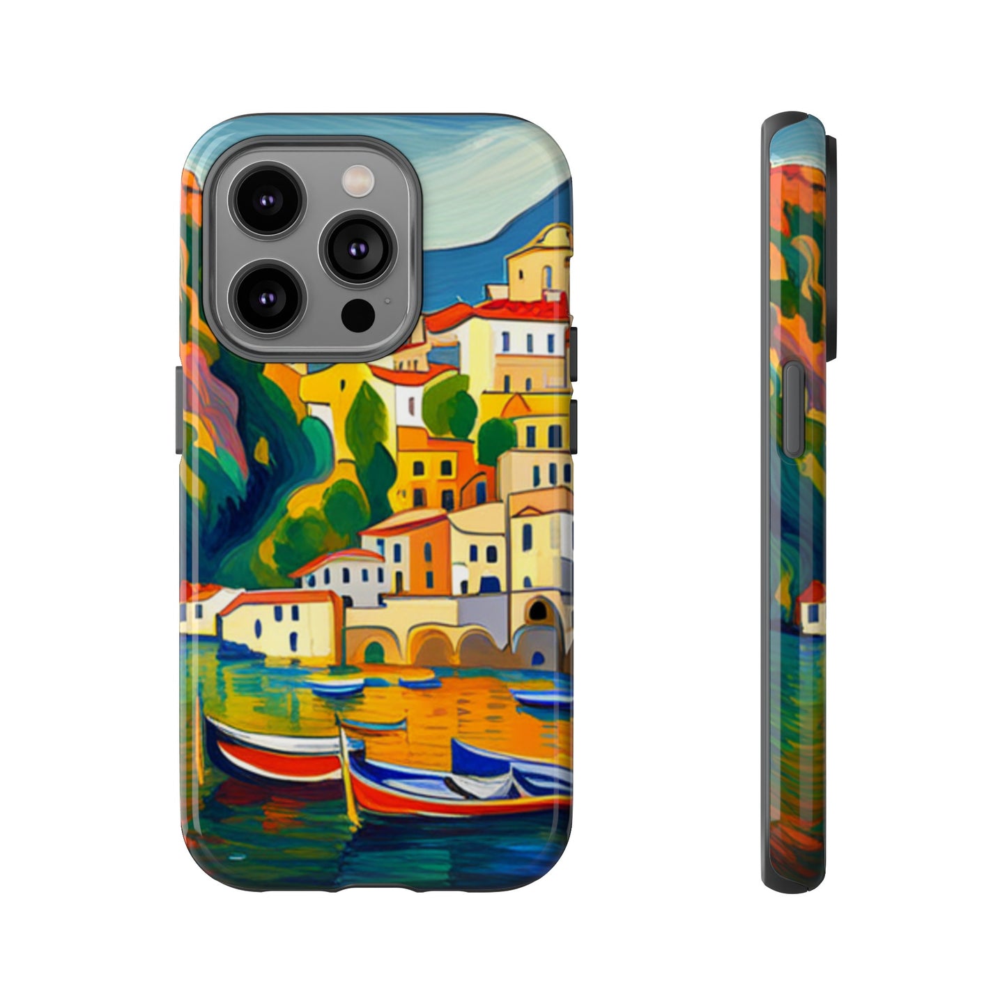 Italian Coastal Village Graphic- Tough Phone Case