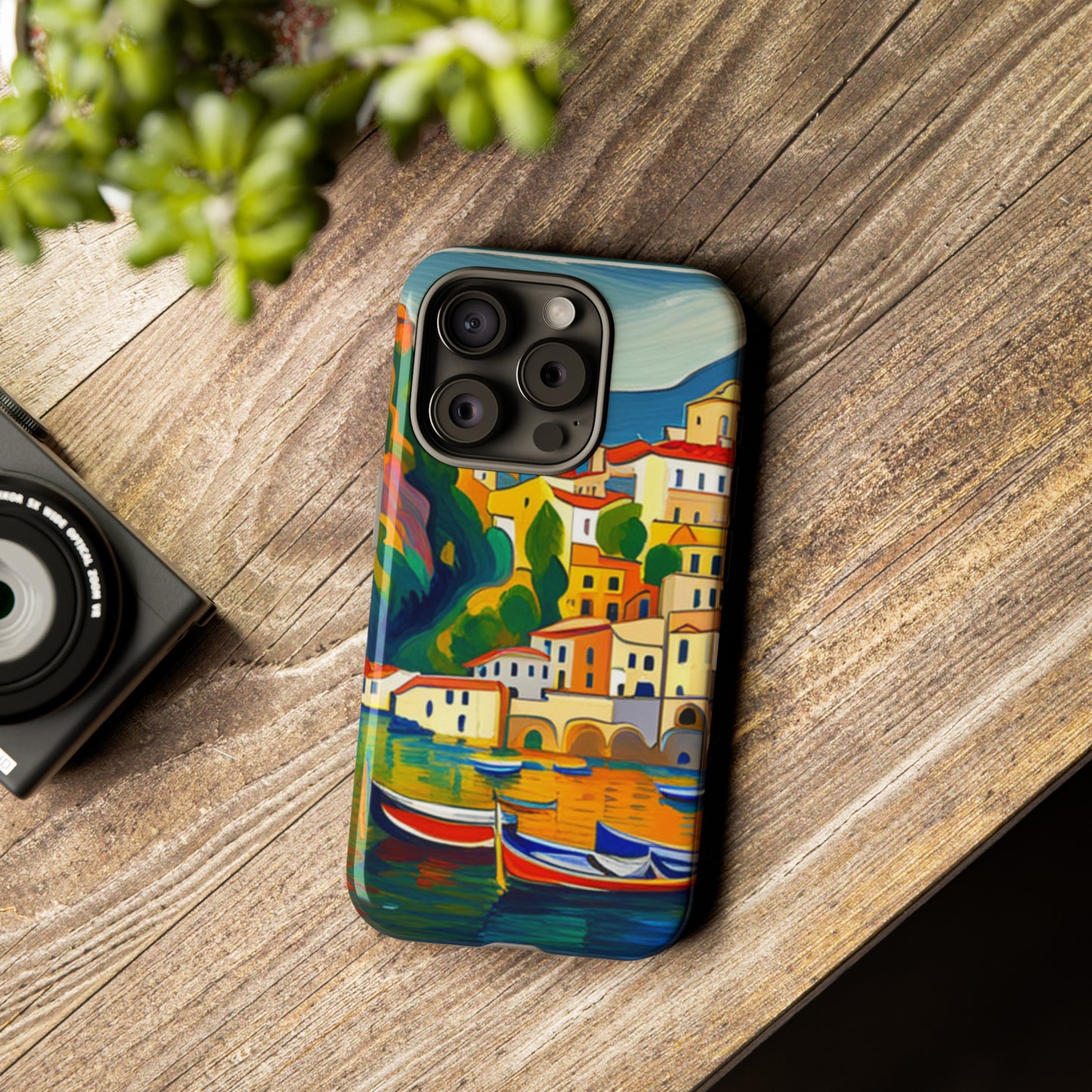 Italian Coastal Village Graphic- Tough Phone Case