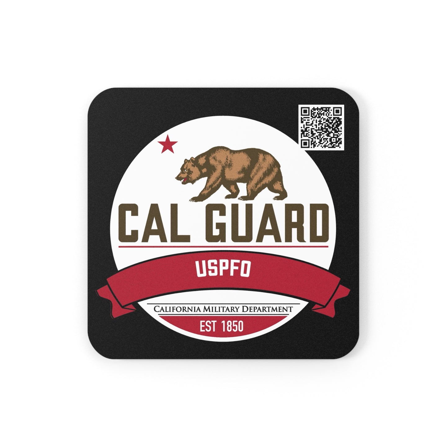USPFO Official Logo Corkwood Coaster Set - 4 Piece