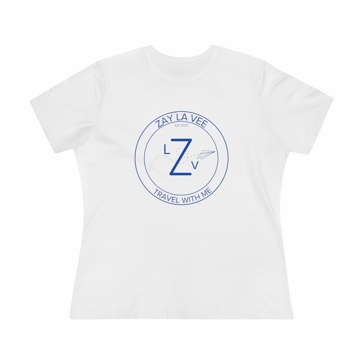 Zay La Vee Round Blue Logo- Women's T-Shirt