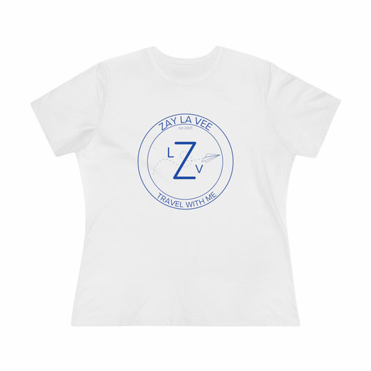 Zay La Vee Round Blue Logo- Women's T-Shirt