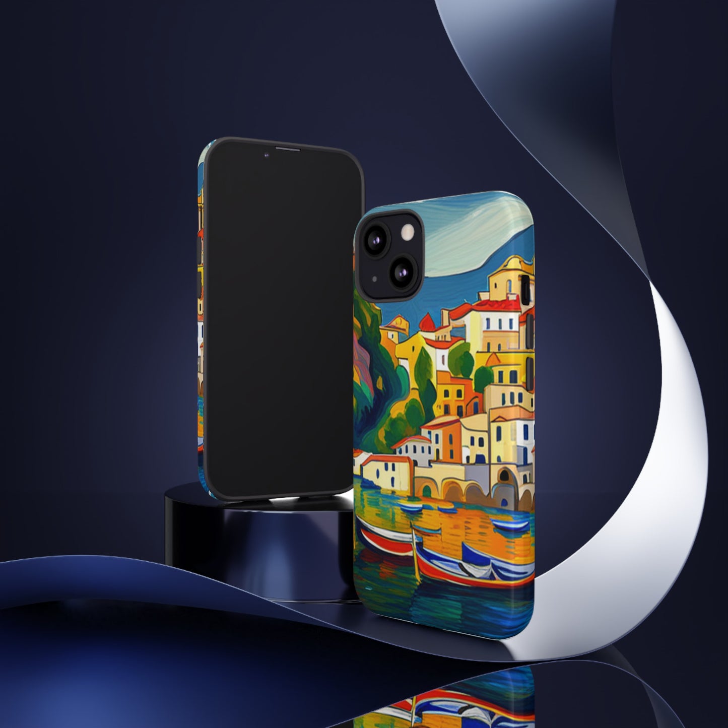 Italian Coastal Village Graphic- Tough Phone Case