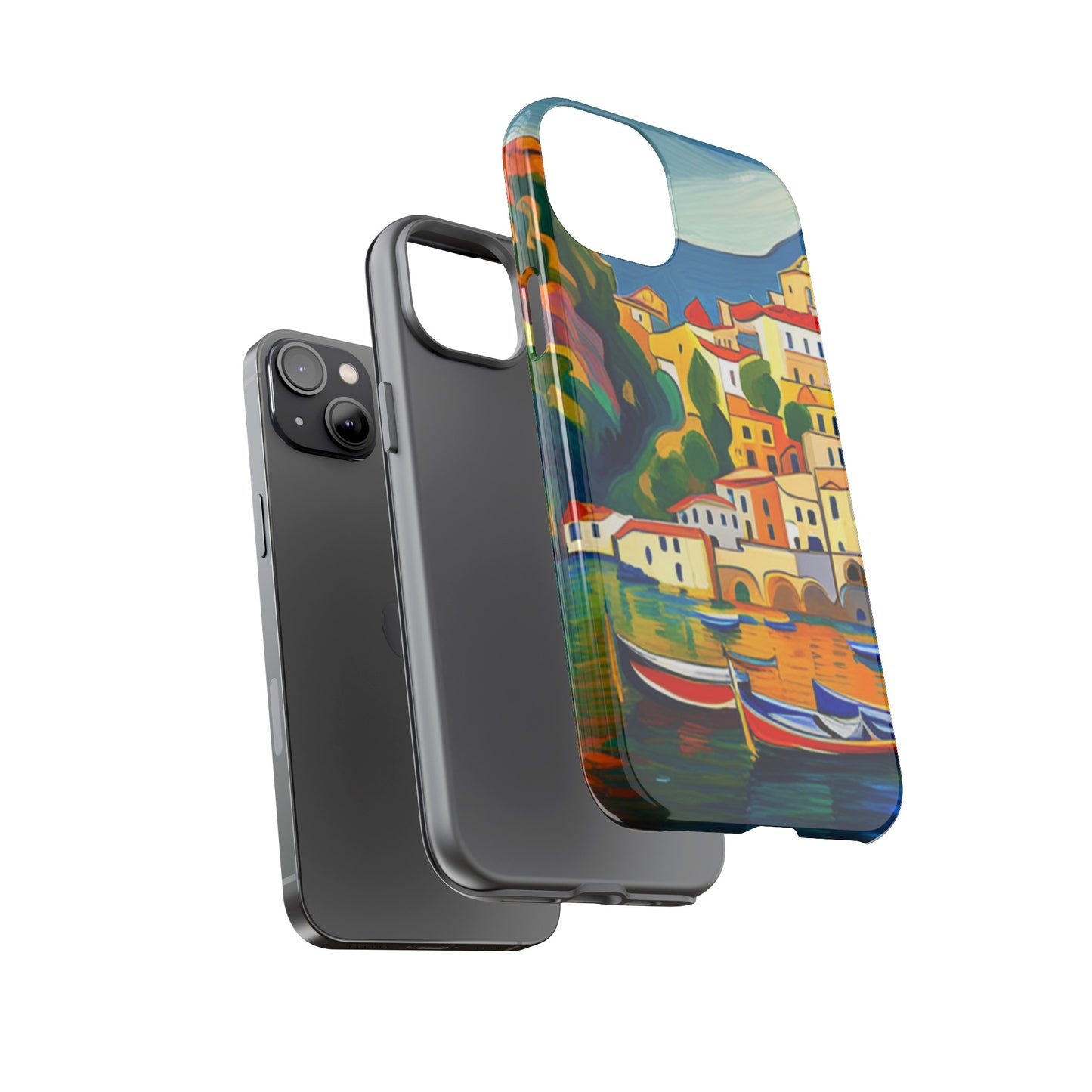 Italian Coastal Village Graphic- Tough Phone Case