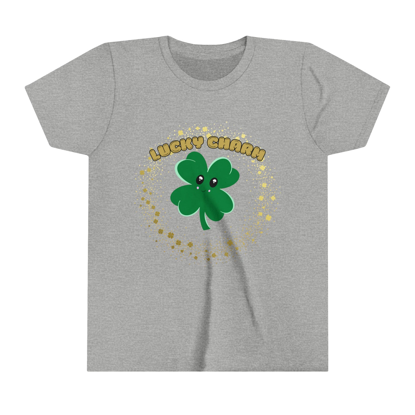 Lucky Charm Shamrock Kawaii Style- Youth T-Shirt