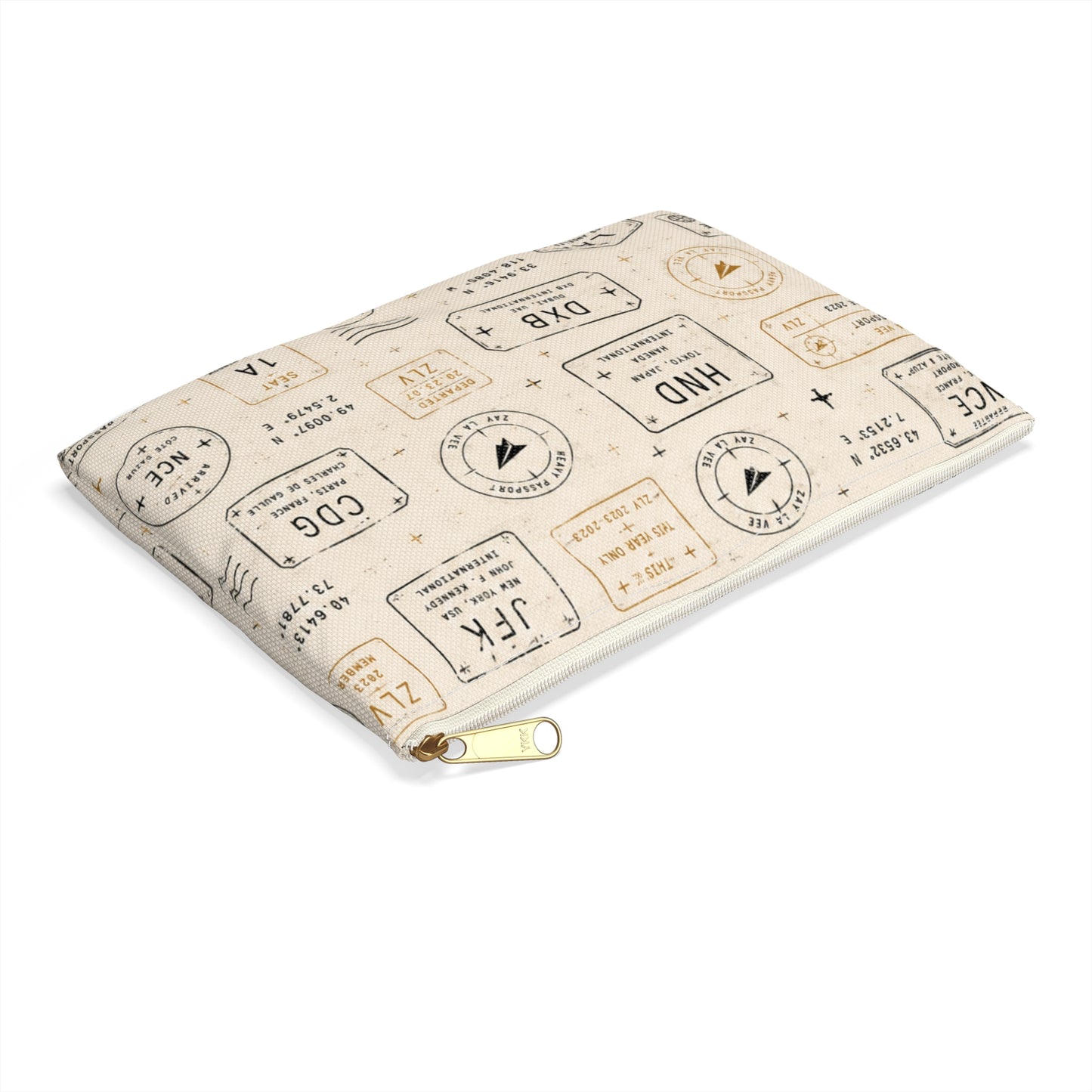 Passport Stamp Travel Pouch – Vintage Boarding Pass Accessory Bag