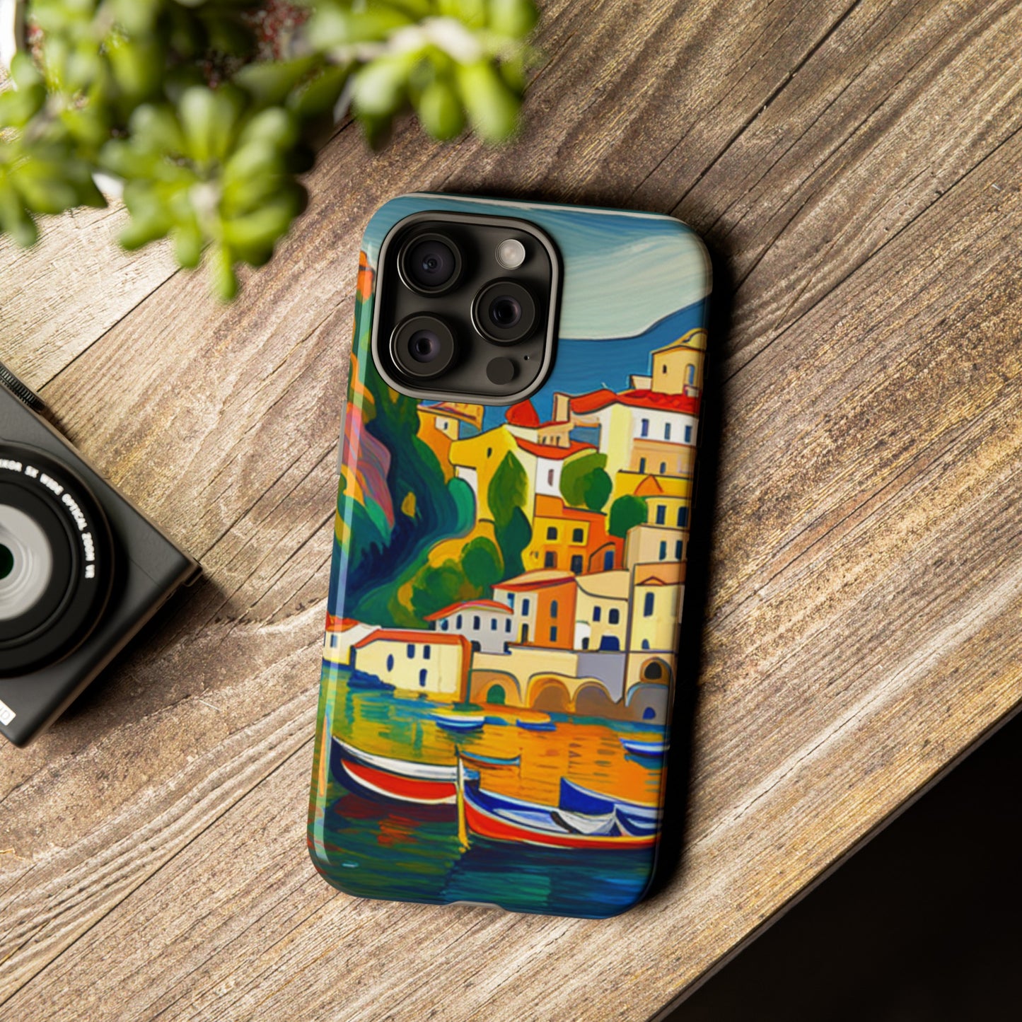 Italian Coastal Village Graphic- Tough Phone Case