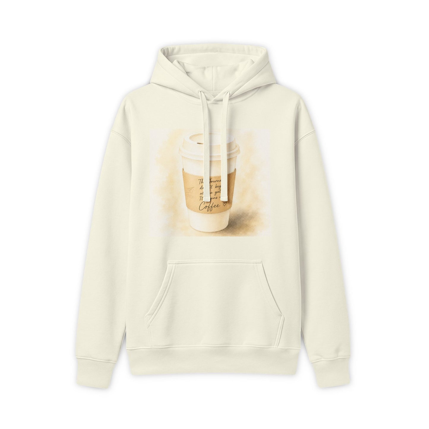 The Journey Begins with Coffee Hoodie | Unisex Travel Pullover