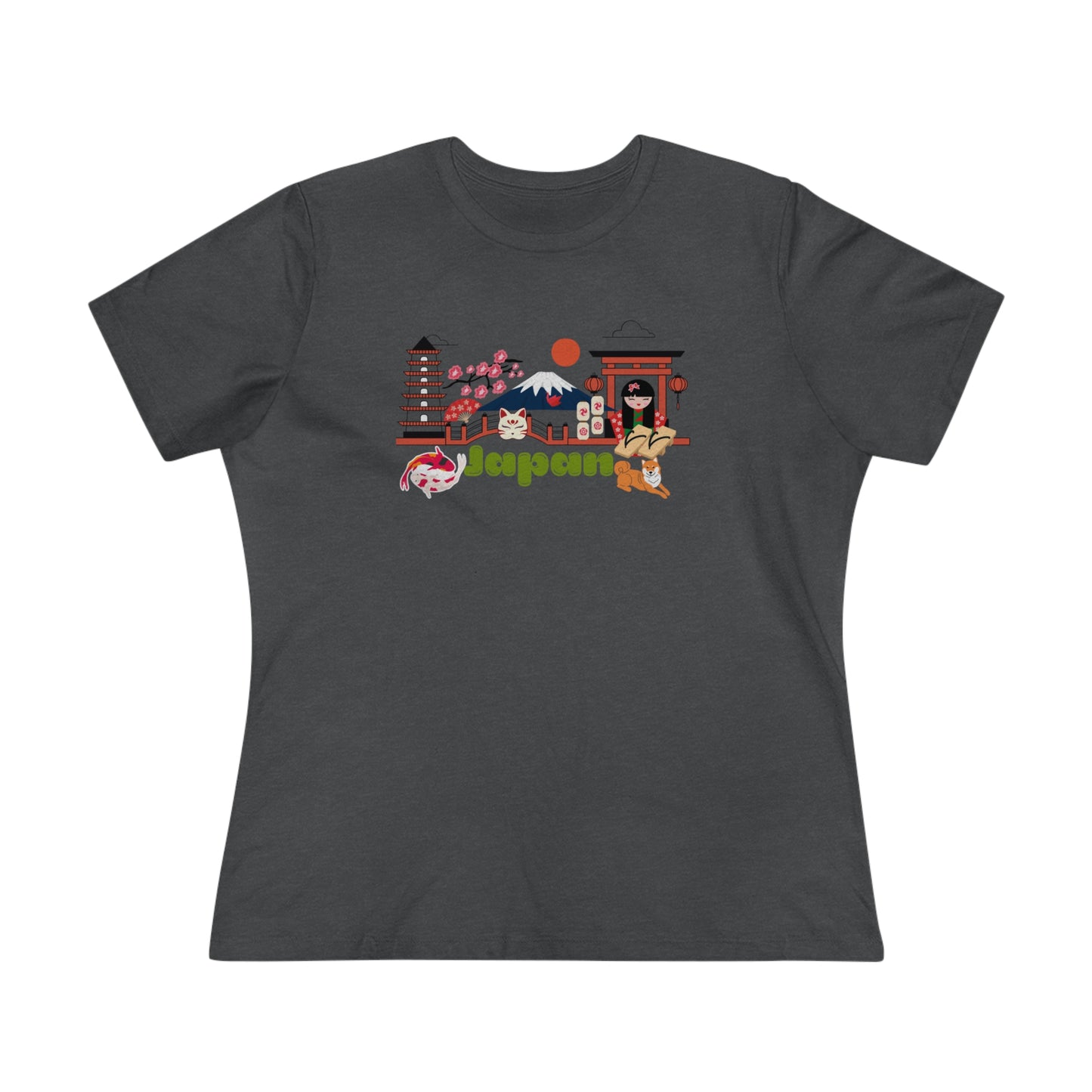 Tokyo Japan Mt Fuji Geisha- Women's T-Shirt