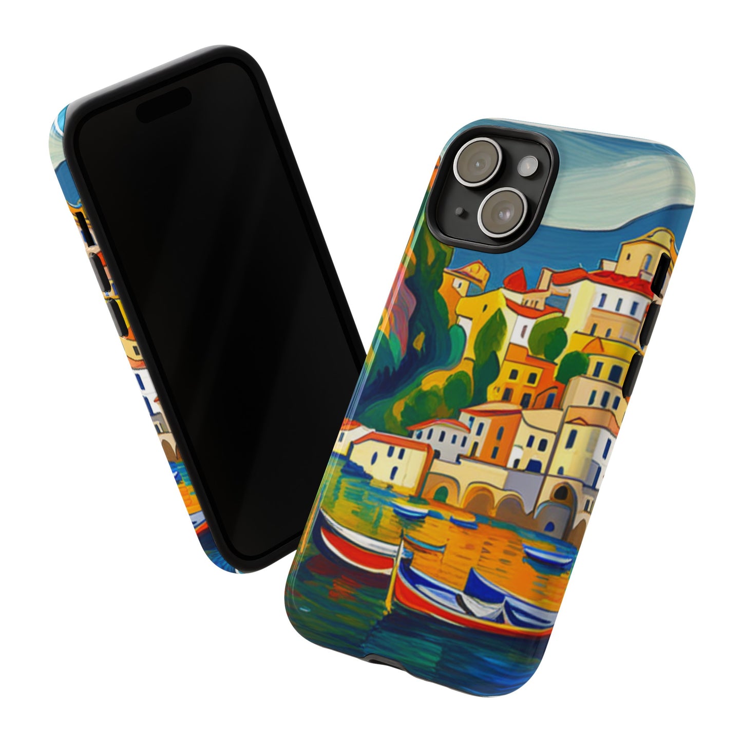 Italian Coastal Village Graphic- Tough Phone Case