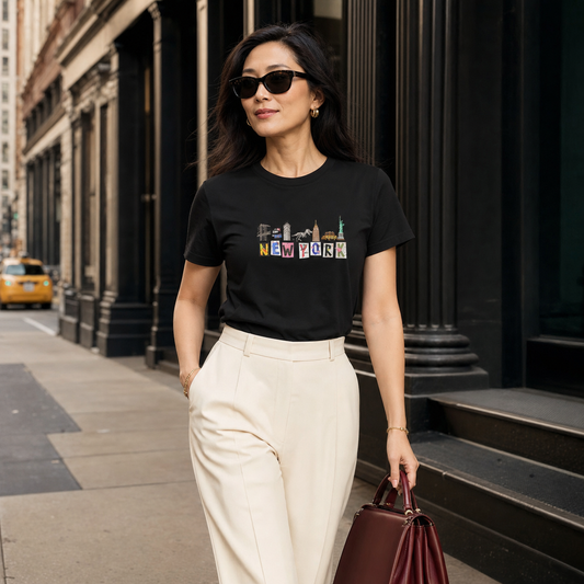 New York City icons graphic women's t-shirt