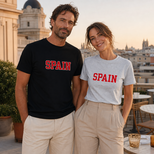 Spain block-lettered graphic unisex t-shirt