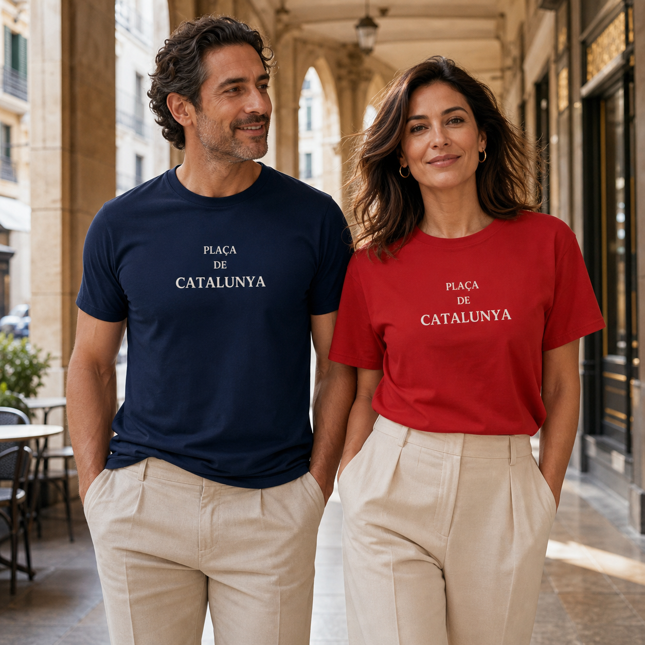 Barcelona Plaça de Catalunya graphic destination t-shirt