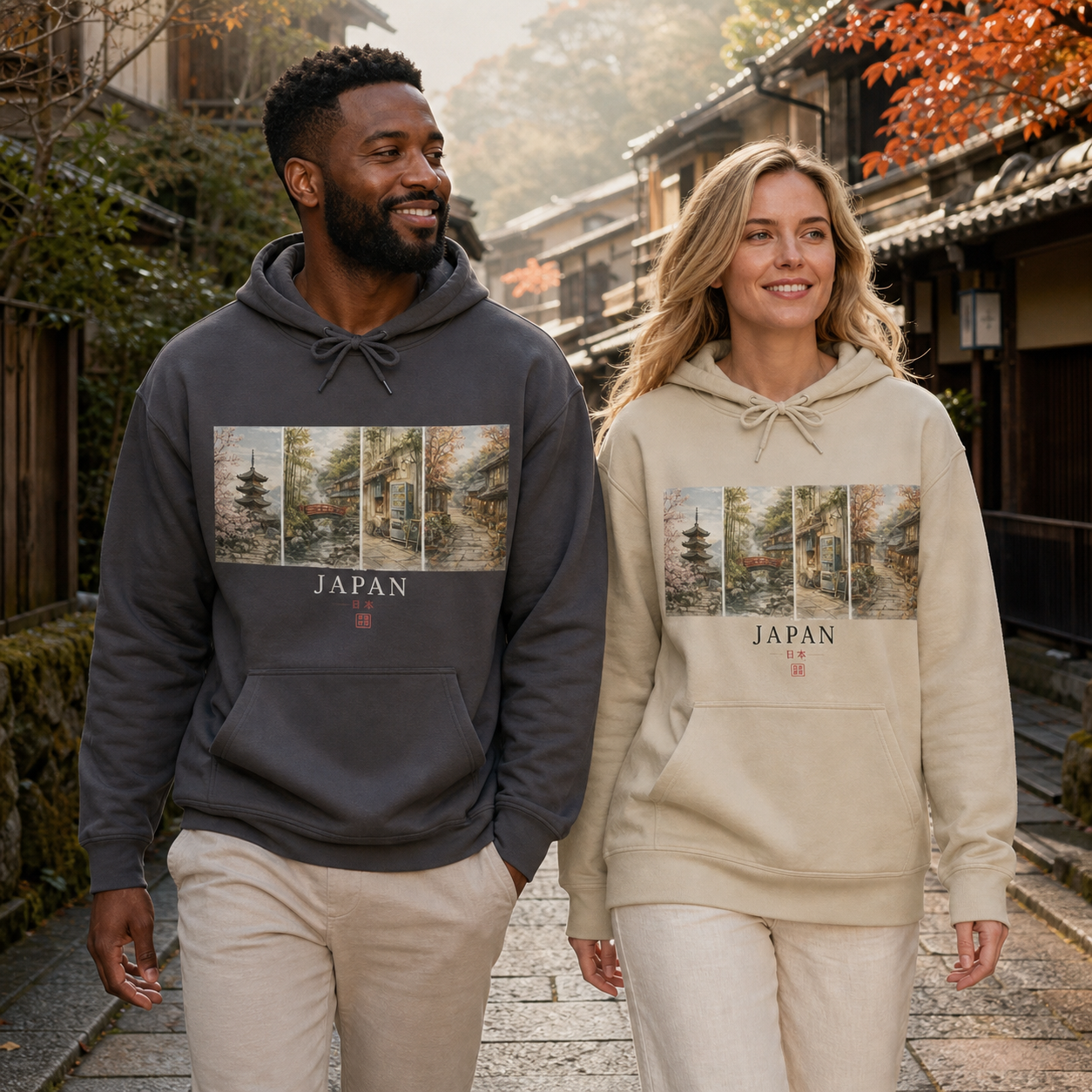 Japan Scenic Panel Hoodie