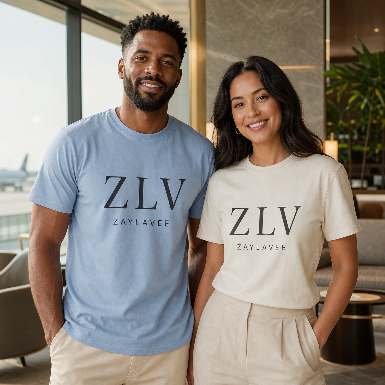 ZLV minimalist wordmark logo garment-dyed t-shirt, ivory