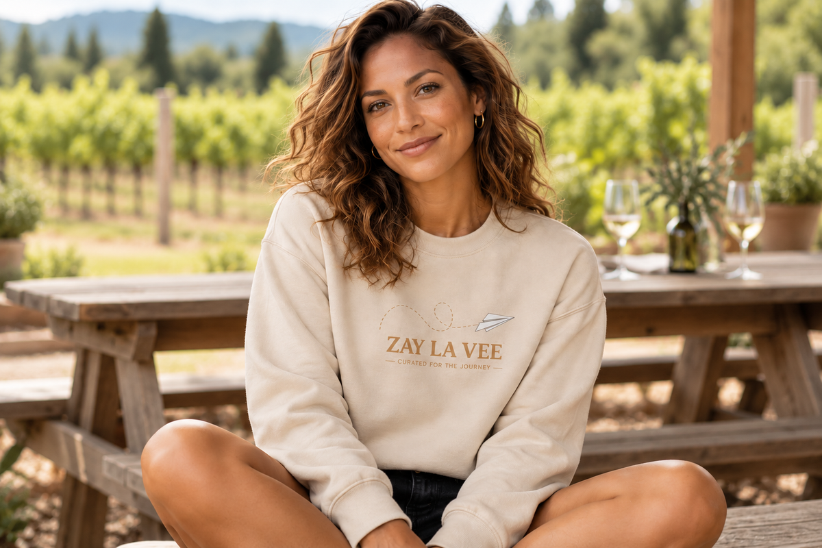 Zay La Vee paper plane logo crewneck sweatshirt