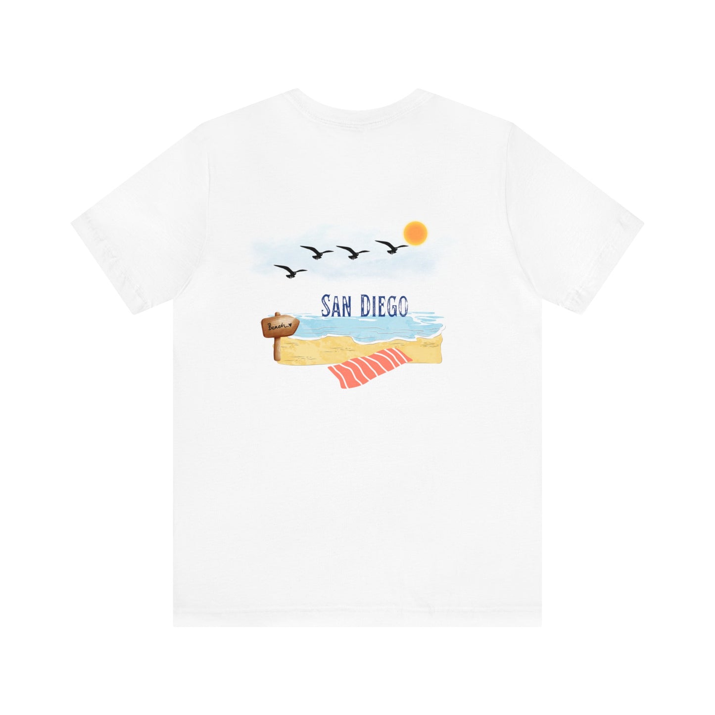 San Diego Beach- Unisex T-Shirt (Back Print)