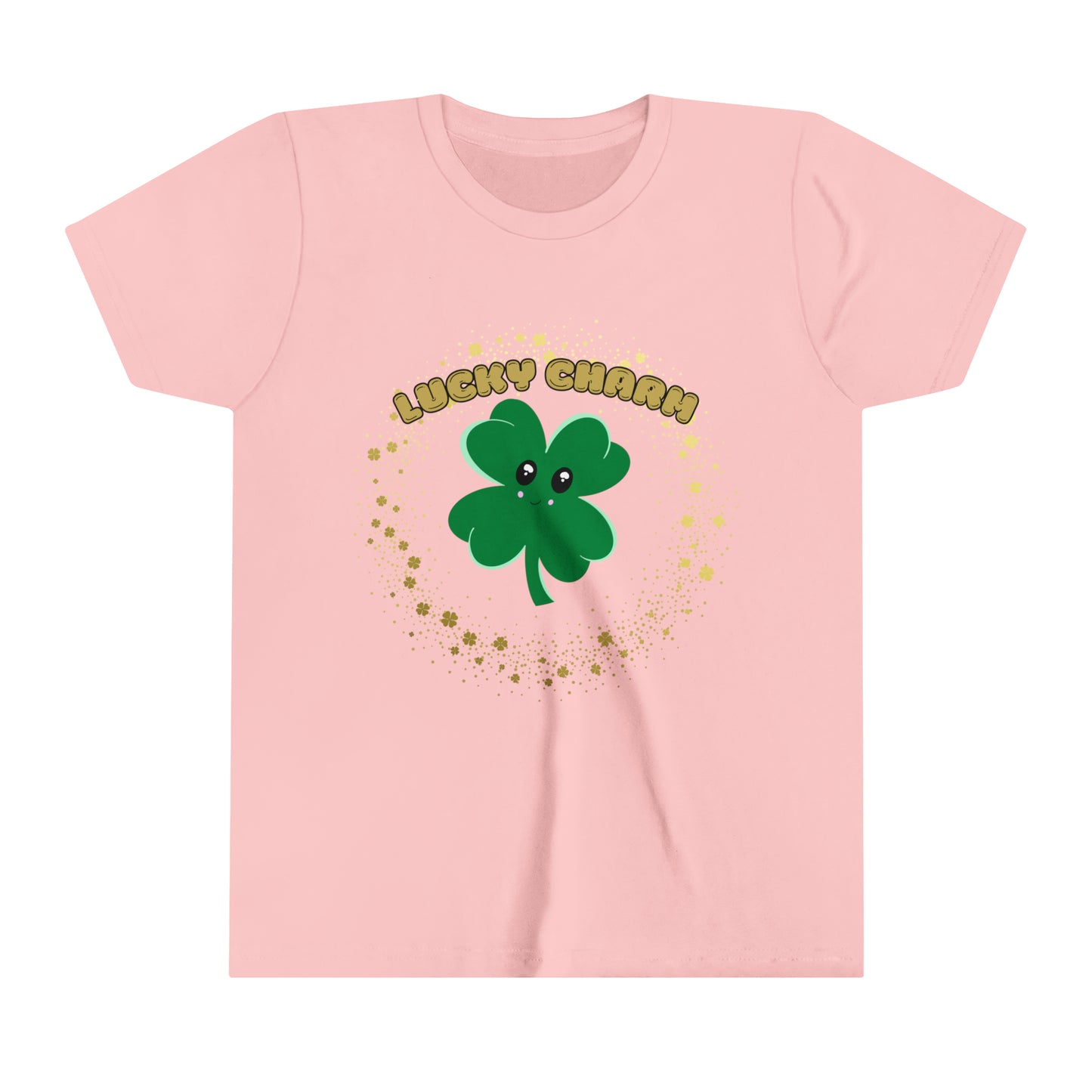 Lucky Charm Shamrock Kawaii Style- Youth T-Shirt