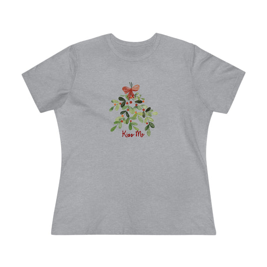 Kiss Mistletoe- Women's T-Shirt