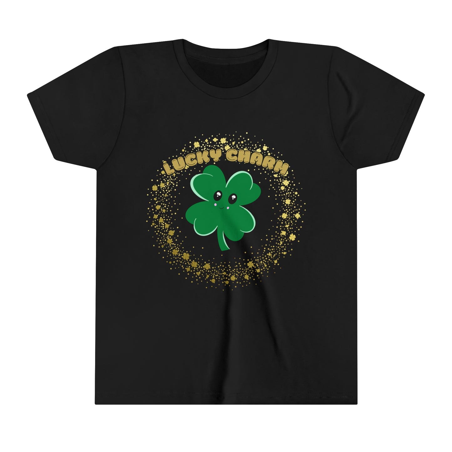 Lucky Charm Shamrock Kawaii Style- Youth T-Shirt