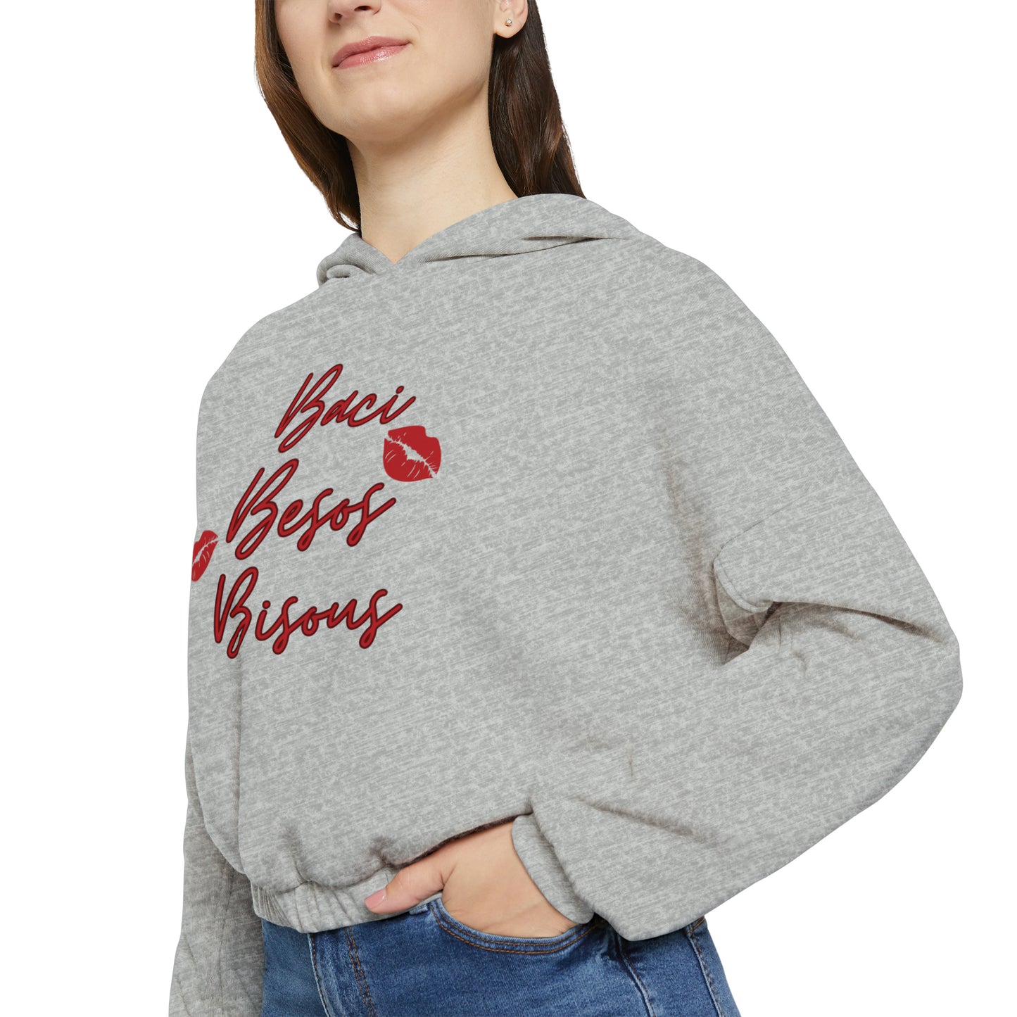 Baci Besos Bisous- Women's Cinched Hoodie