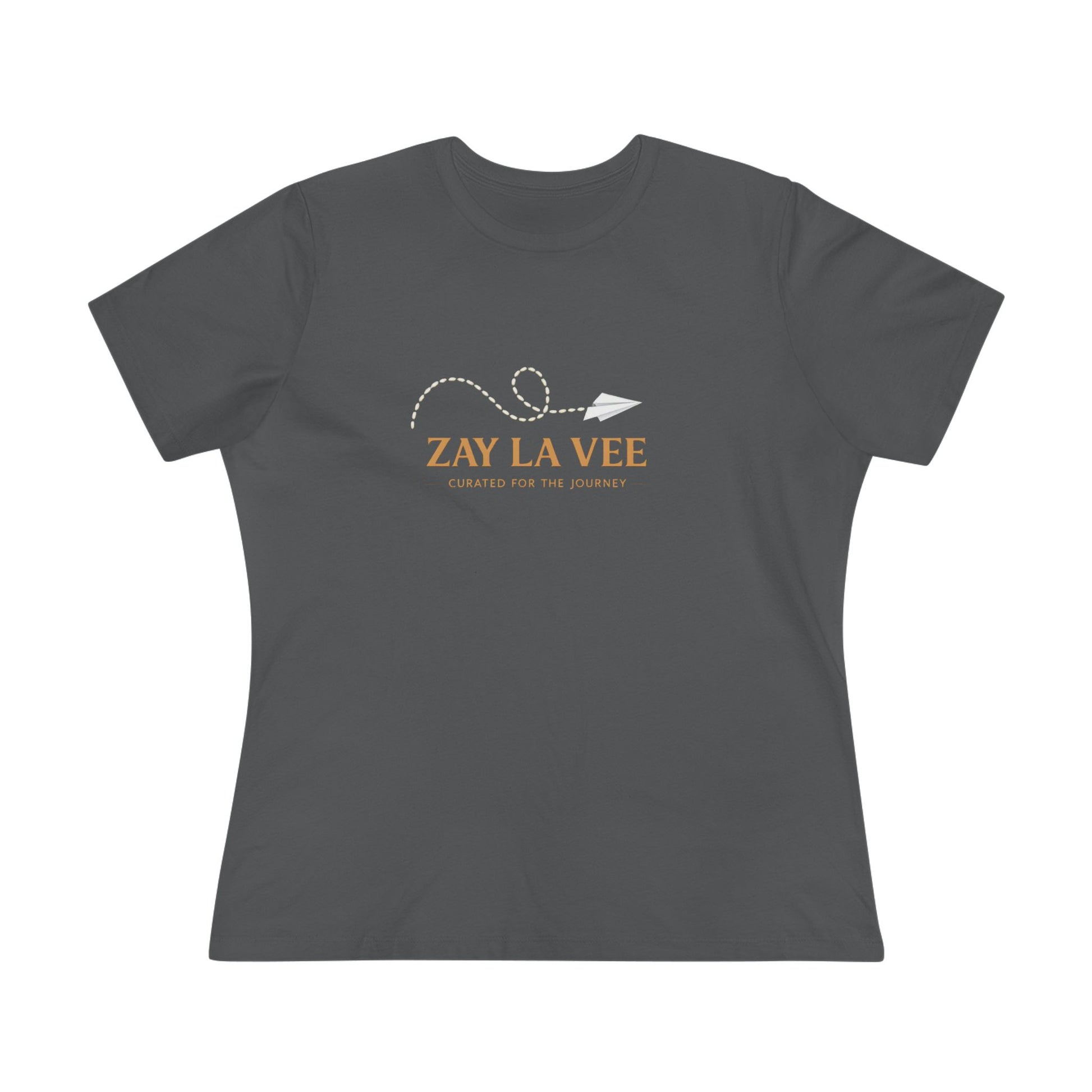 Zay La Vee signature paper-plane logo women's t-shirt, view 4