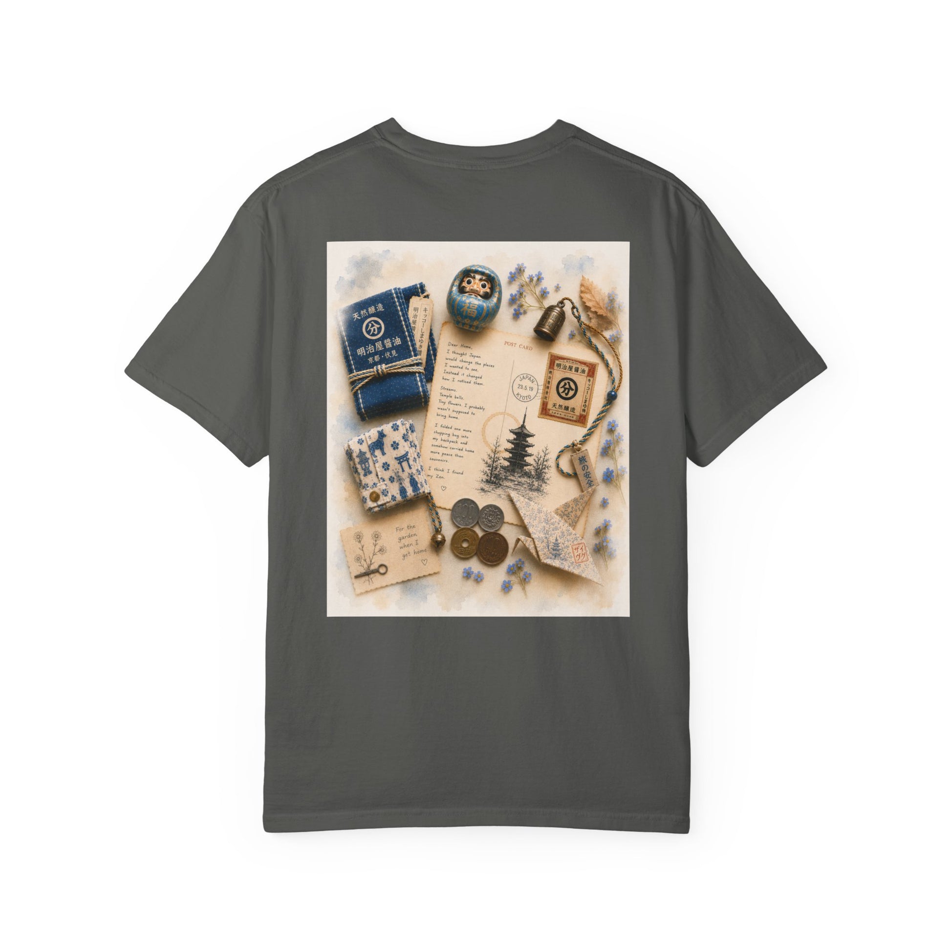Japan Daruma travel journal graphic t-shirt, view 7