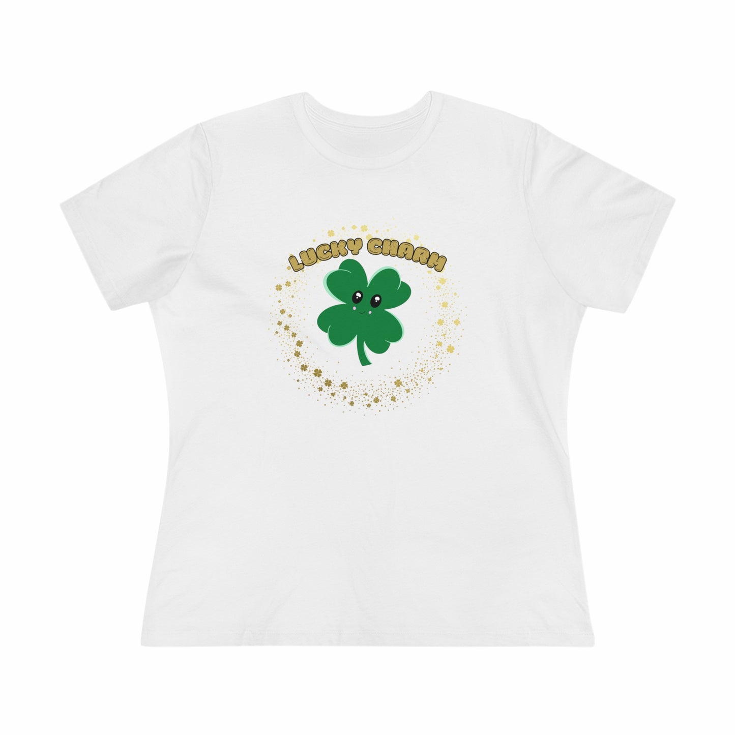 Lucky Charm Shamrock Kawaii Style- Women's T-Shirt