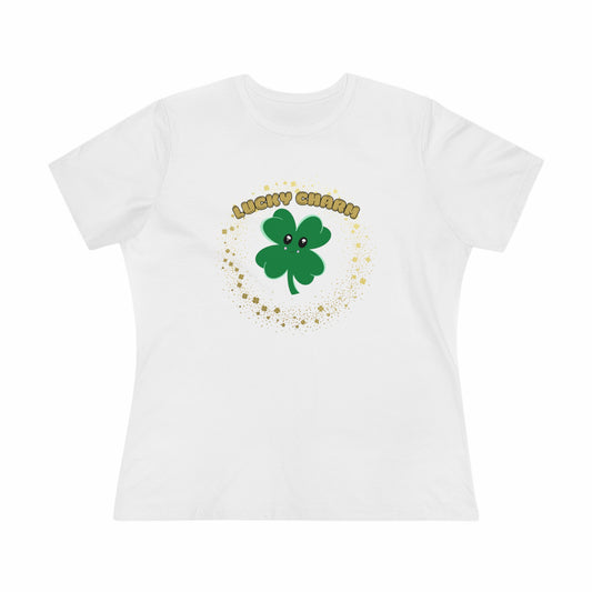 Lucky Charm Shamrock Kawaii Style- Women's T-Shirt