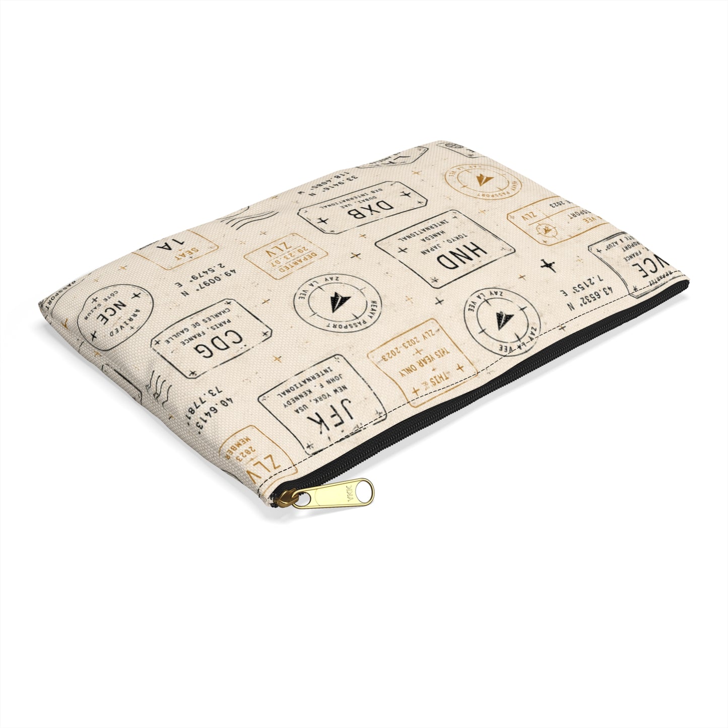 Passport Stamp Travel Pouch – Vintage Boarding Pass Accessory Bag