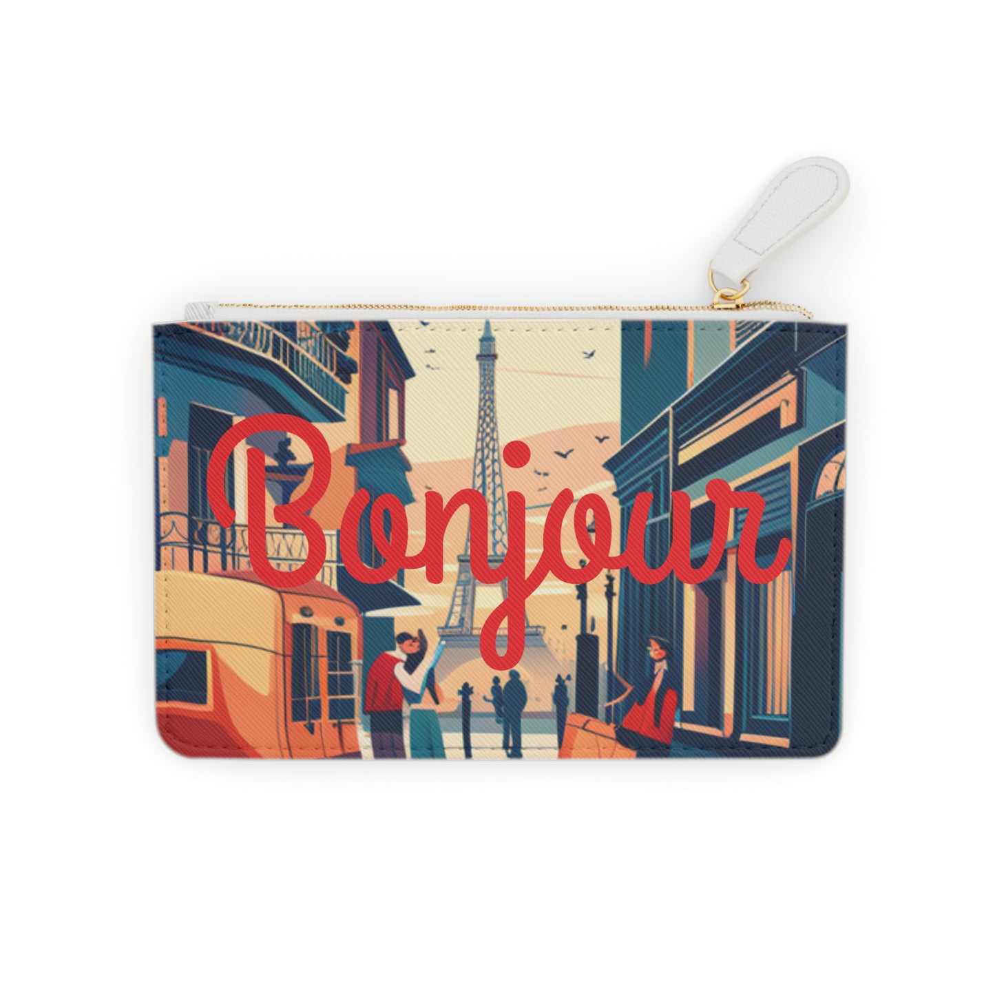 Paris- Bonjour Eiffel- 6in. Travel Clutch Bag